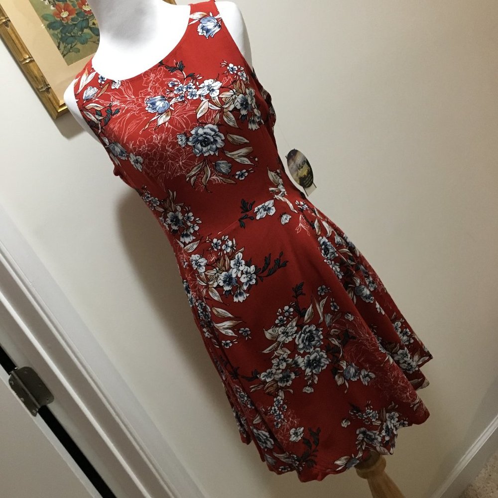 Bebop Red Floral Dress